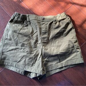 Olive Green Casual Shorts